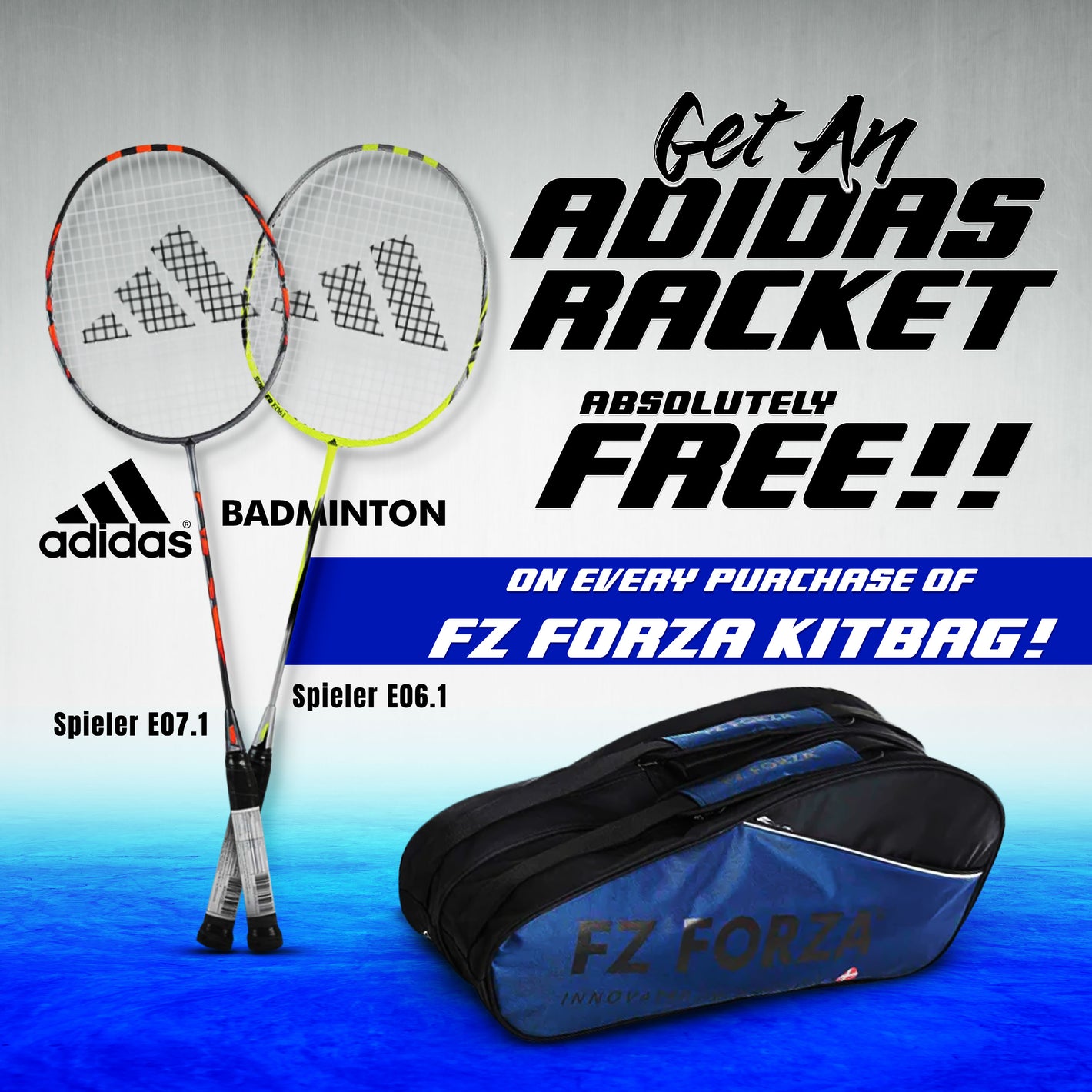 Ark 6 Racket Bag(Estate Blue) + FREE Adidas Racket