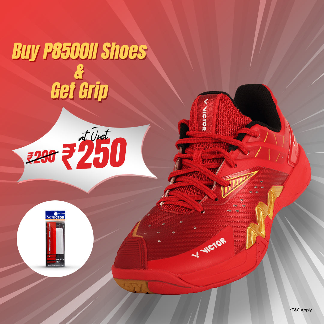P8500II-D Support Series Professional Badminton Shoes + GR233 Grip Combo Offers