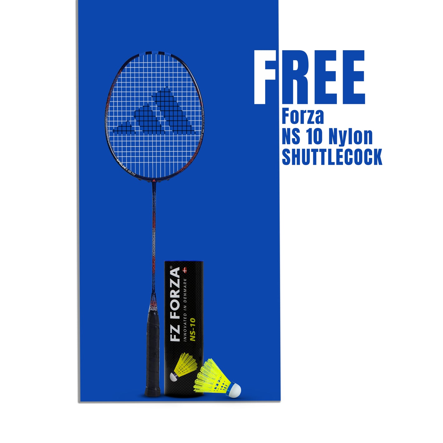 Spieler E Aktiv Strung Badminton Racket (Blue) - 4U/G5- Get Nylon Shuttlecock Absolutely Free