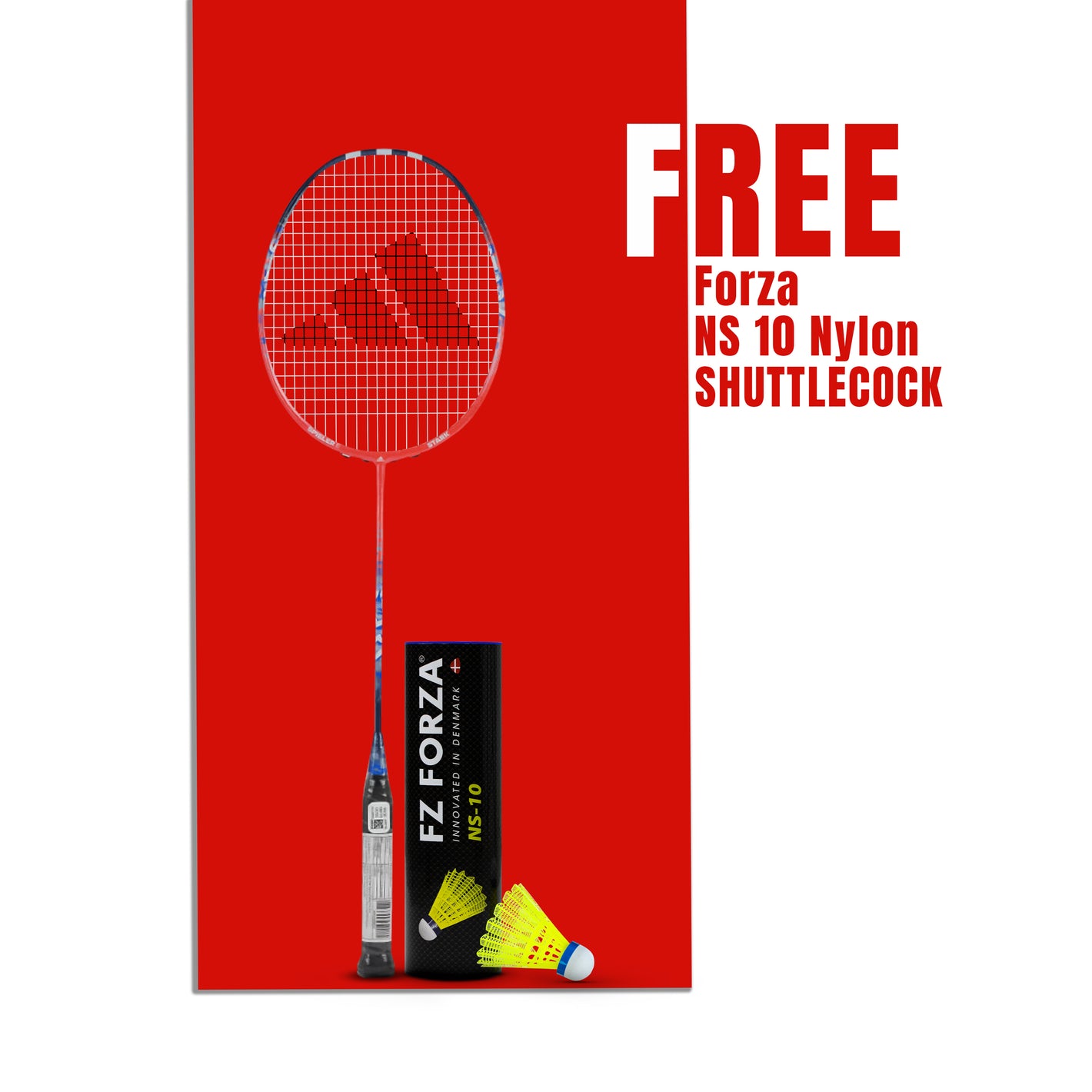 Spieler E Stark Strung Badminton Racket (Solar Red)-4U/G5- Get Nylon Shuttlecock Absolutely free