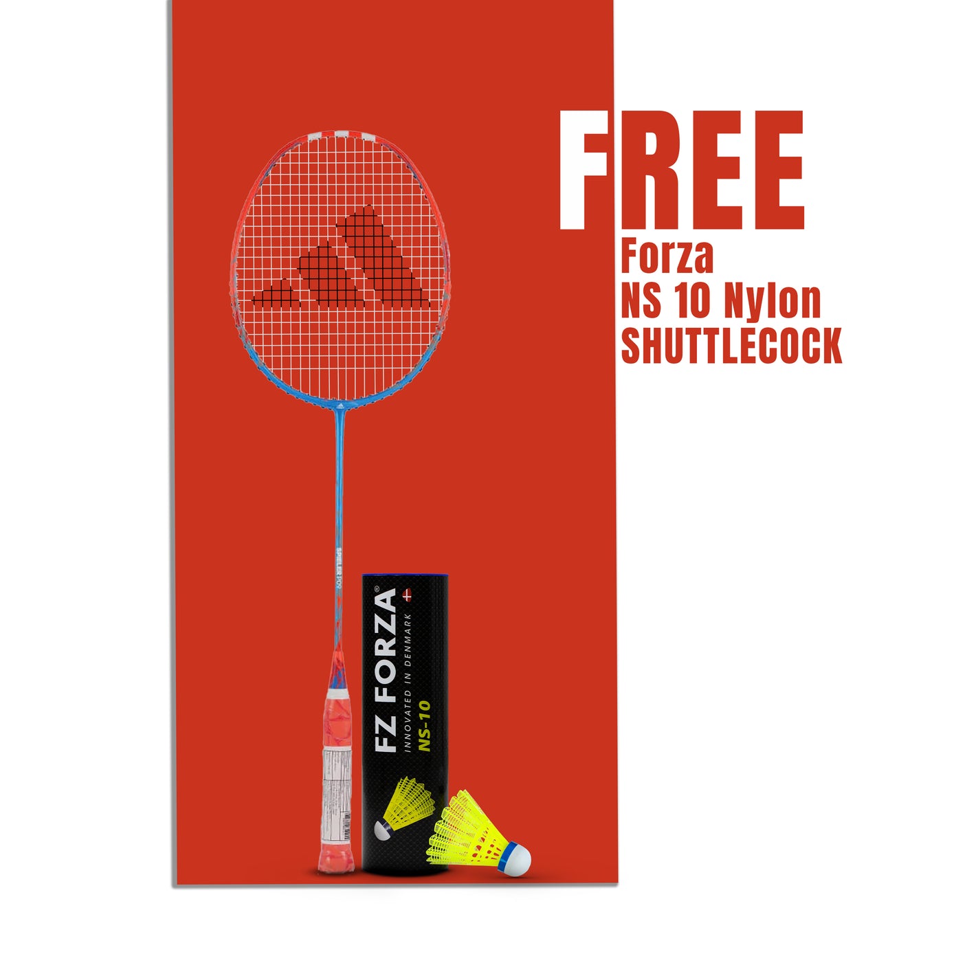 Spieler P09 Strung Badminton Racket (Shocking Cyan) - 4U/G5 - Get Nylon Shuttlecock Absolutely free