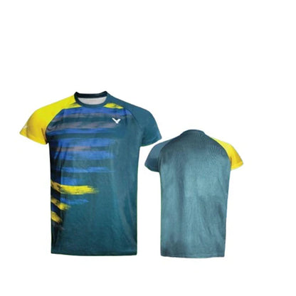 badminton t-shirt, badminton shorts, badminton pants, sportswear for badminton, athletic apparel, performance badminton clothing, breathable badminton clothing, lightweight badminton wear, men's badminton clothing, badminton training wear, badminton gear, sports clothing for badminton, badminton performance apparel, VICTOR Knitted T-Shirt